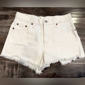 Levi’s Premium 501® White Denim Cutoff Shorts